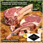 Beef rib TOMAHAWK Australia STEER (young cattle) DIAMANTINA frozen portioned 1 rib +/- 1.6kg (price/kg)